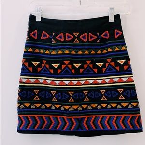 Sam Edelman high waisted beaded/embroidered skirt